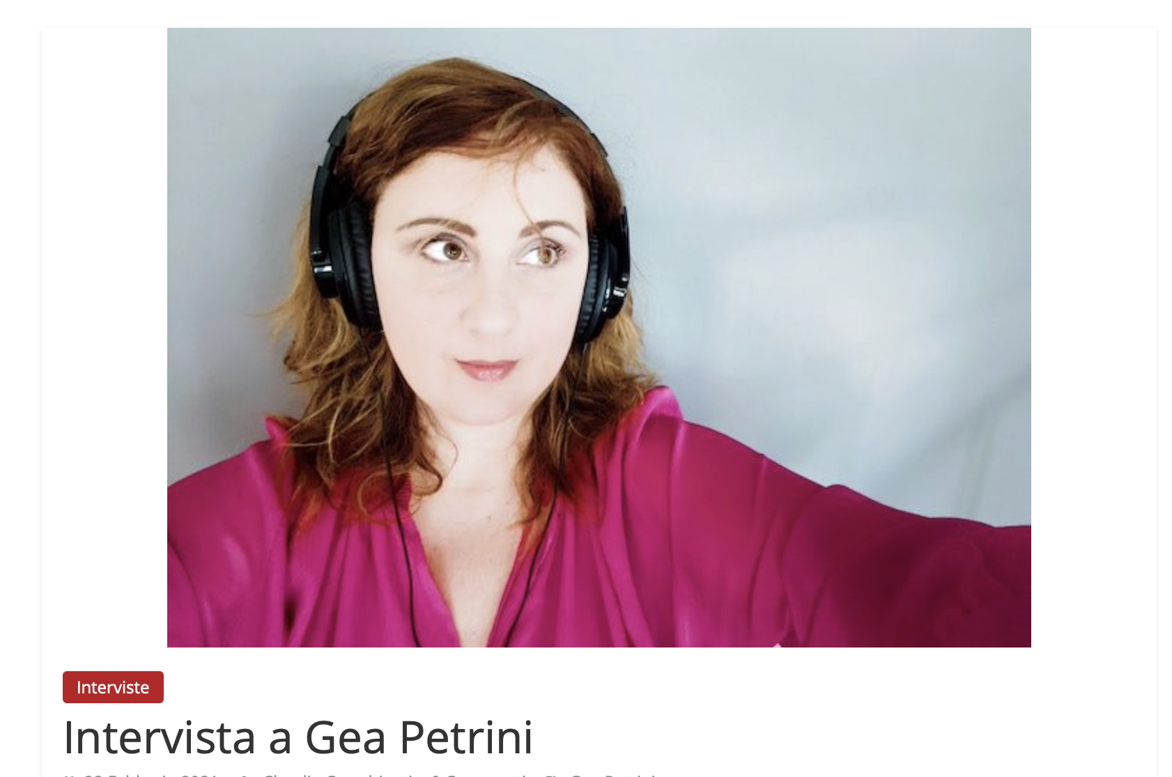 Vita da blogger: Gea Petrini intervistata su Nuove Pagine